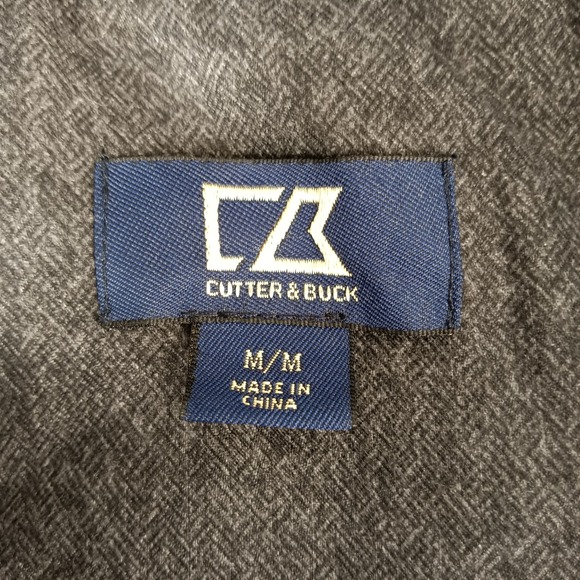 Cutter & Buck Men's Medium Puffer Jacket Insulated Quilted Button Front Gray - Picture 2 of 12